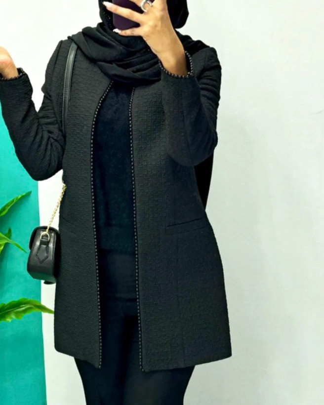 مانتو کتی ژاکارد مروارید کد 796