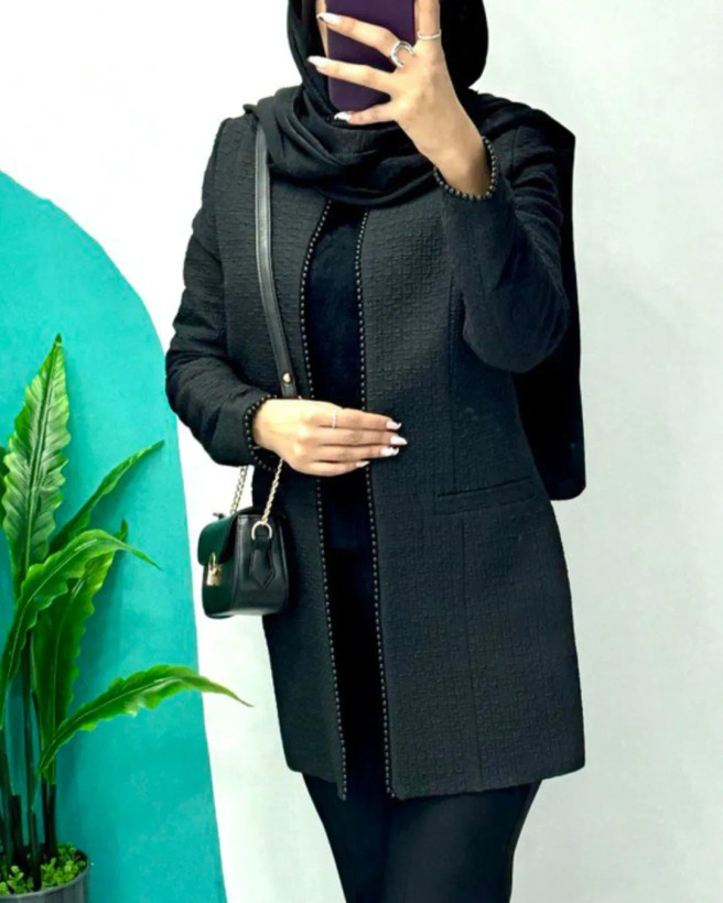 مانتو کتی ژاکارد مروارید کد 796